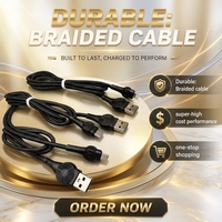 Cable de Carga Rápida USB a Micro USB XF-97M 6A con Conductor de Cobre Puro y Trenzado de Nailon para Computadoras y Teléfonos