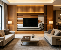 Panel Dinding WPC Modern Tahan Air, Tahan Api, Kedap Suara untuk Penggunaan Komersial di Luar Ruangan, Bengkel, Dapur, Ruang Tamu, Hotel, Sekolah, Rumah Sakit