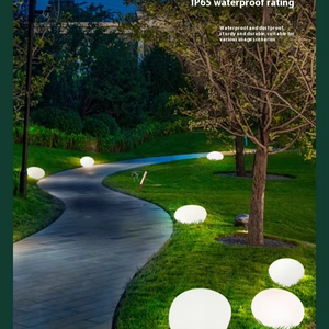 Lampe solaire de jardin en verre givré blanc, étanche, sans fil, décorative, pour pelouse - Product Image 2