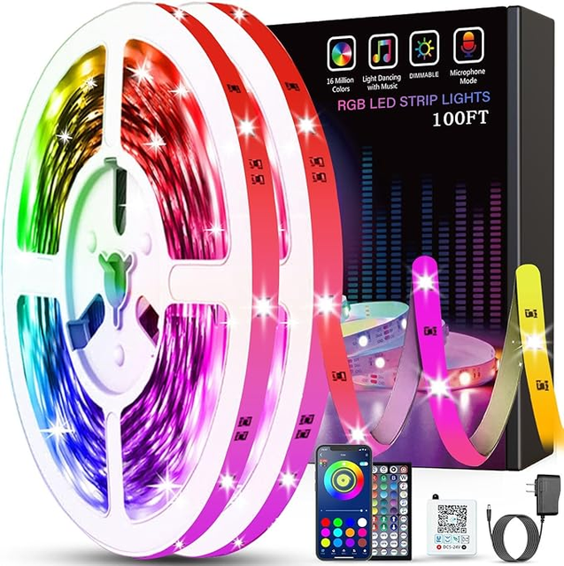 RGB LED Strip 5M USB  Landscape Addressable Input IP20 RoHS UK UL CE Certified 30/60/74/96 Pixel LED Strip WiFi Switch
