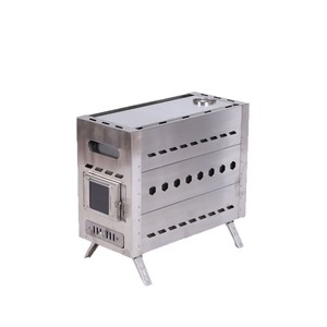 Estufa portátil de acero inoxidable para acampar de 43x27x29.5 cm, calentador de leña para exteriores, para uso en tiendas de campaña y saunas. - Product Image 4