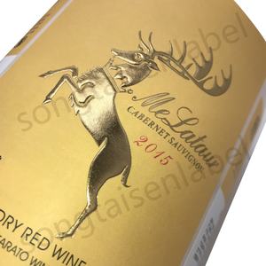 Impression Adhésif Résistance À L'humidité Texture Papier Gaufrage Feuille D'or Estampage <span class=keywords><strong>Vin</strong></span> Étiquette Autocollant - Product Image 4