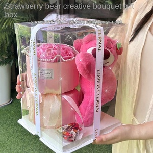 Regalo de San Valentín para Mamá, Jabón de Flores Naturales de Larga Duración, Flores Eternas Inmortales, Rosa Preservada, Oso de Fresas - Product Image 3