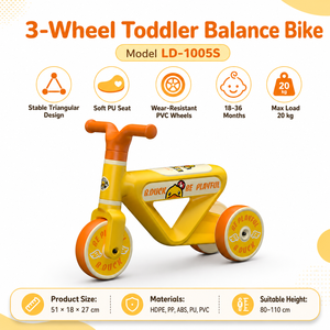 Bicicleta de Equilibrio para Bebés Luddy, Juguete Autorizado B.Duck, Andador de 4 Ruedas para Niños Pequeños, Cuerpo de HDPE, Ruedas de PVC, Triciclo para Niños de 1 a 3 Años - Product Image 4