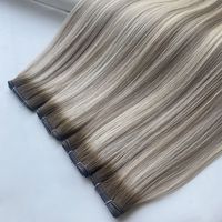 Extensions de cheveux naturels longs à coudre Haiyi 2025, tissage hybride en cheveux humains, couleur Balayage, Genius Weft