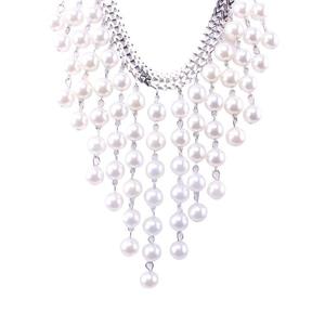 Collar de perlas en capas a la moda, perlas de imitación doradas y plateadas, joyería de fiesta de varias capas - Product Image 5