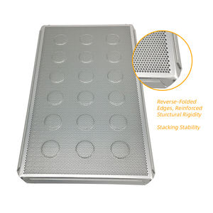 Plaque de cuisson perforée en alliage d'<span class=keywords><strong>aluminium</strong></span> pour 18 moules à tartelettes, moule à fond de tartelette croustillante, plaque de cuisson pour four de boulangerie - Product Image 4