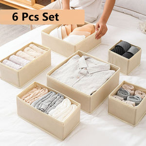 Set da 6 pezzi per la casa scatola portaoggetti per guardaroba scatola portaoggetti pieghevole per guardaroba organizzatore per guardaroba lavabile per vestiti - Product Image 1