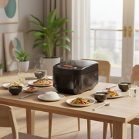 Casserole Électrique Multifonction Intelligente et Portable avec Écran Tactile LCD, Revêtement Antiadhésif, Tasse Mesureuse Intégrée, Facile à Utiliser pour la Maison