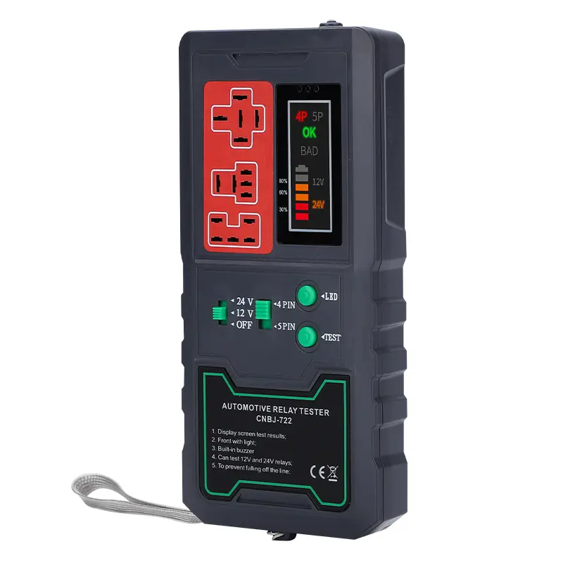 Detector de relé automotriz para relé de 12V 24V CE Durable Replay Tester con pantalla LED