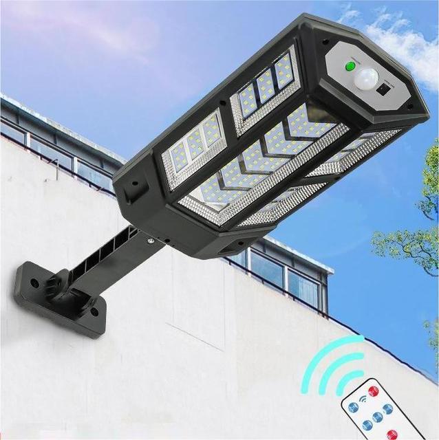 Outdoor Waterproof COB LED Solar Street Light Remote Control Motion Sensor Wall Light Garden ABS Body IP65 Rating Roads 200W