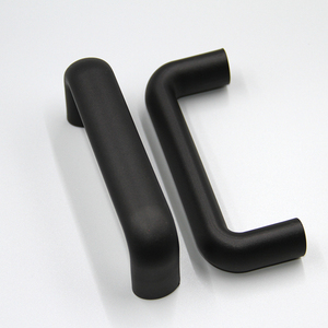 Distance de trou 117 Poignée solide en nylon noir Poignée de porte coulissante d'armoire de meuble ovale en forme de U - Product Image 3