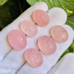 มอร์กาไนต์สีชมพูแท้แกะสลักเป็นรูปวงรี250อัญมณี - Product Image 2