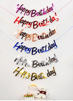 Bannière Joyeux Anniversaire avec lettres connectées, décoration de fête d'anniversaire pour bébé, drapeau en papier 1,5 m