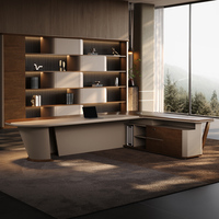 Bureau de direction de luxe, bureau de patron moderne italien, bureau de PDG de grande taille, ensemble de mobilier de bureau haut de gamme