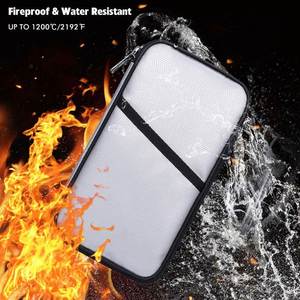 CUSTOM Customizable Portable Fire & Water Resistant Filing <b>Bag</b> Silver for Passport Money Coin & Certificate Storage - Product Image 2