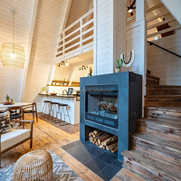 Cabine préfabriquée en bois pour hôtel de villégiature, maison préfabriquée miniature moderne, maison écologique luxueuse, cabine en acier à ossature en A