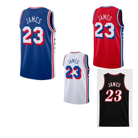 Grosir Berkualitas Tinggi # 23 James  Jersey Basket Bordir Jersey Kustom
