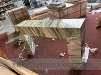 Table console en marbre vert, table d'entrée moderne en pierre naturelle, table console de luxe en marbre pour la décoration de la maison