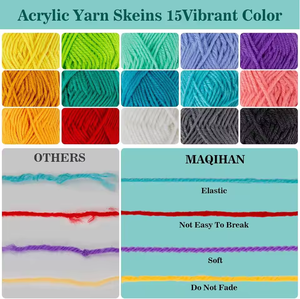 5ply Soft Acrylic Knitting Yarn 15 Colors for Scarf Making <strong>Beginners</strong> Handicraft Women Homemade Creative <strong>Crochet</strong> <strong>Kit</strong> - Product Image 5