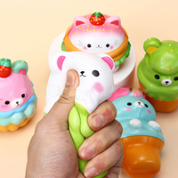 Jouet anti-stress Squishy à remontée lente, motif Ours de dessin animé Kawaii, gâteau glacé, animal doux à presser, jouet sensoriel, cadeau de fête pour enfants
