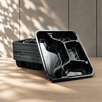 Boîte à lunch bento jetable en PP à 4 compartiments pour micro-ondes