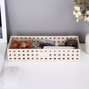 Đa năng Hollow Out cứng PP hình chữ nhật hình dạng Stackable bút Cai Trị đồ lặt vặt nhựa lưu trữ văn phòng hộp - Product Image 2