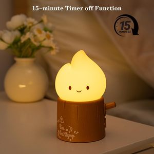 Bonita lámpara de velas sin llama, lámparas LED regulables para guardería, lámpara de noche con temporizador recargable USB para niños adultos, dormitorio, exterior, regalo - Product Image 5