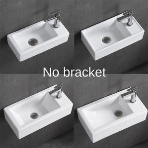 حوض غسيل سيراميك معلق على الحائط بفتحة واحدة وصنبور بتصميم عصري بسيط للحمام والشرفة - Product Image 5