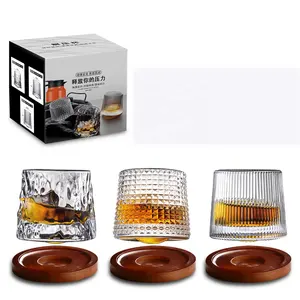 Xoay Whisky kính xoay cốc lăn quay ly rượu vang sọc dọc quay ly whisky