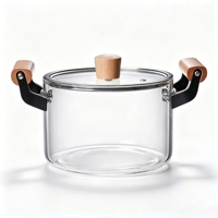 Marmite de cuisson en verre transparent multi-tailles, en borosilicate, résistante à la chaleur, pour soupes, bouillons, pâtes, nouilles et lait, pour la cuisine domestique