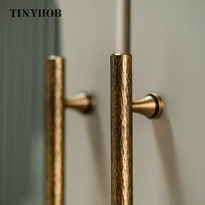 Đồ nội thất tủ tủ quần áo ngăn kéo kéo xử lý C-5950 Bắc Âu Retro đồng làm bằng tay nắm cửa tủ bằng đồng rắn - Product Image 3