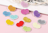 Patchs brodés en forme de cœur autocollants, patchs colorés en forme de cœur à coudre ou à repasser