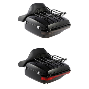 TCMT King Tour Pack Trunk Pak, dossier de selle, porte-bagages, <span class=keywords><strong>feu</strong></span> <span class=keywords><strong>arrière</strong></span> LED, compatible avec <span class=keywords><strong>Harley</strong></span> Touring Road Electra Glide 2014-2026, boîte <span class=keywords><strong>arrière</strong></span> - Product Image 1