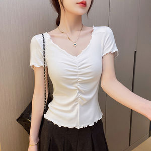 Zzh เสื้อยืดสตรี YF1142สไตล์สั้นเพื่อโชว์ความยาวของขาราคาพิเศษที่ไม่ควรพลาด - Product Image 6