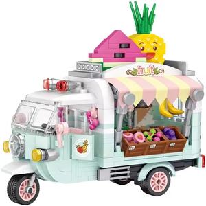 LOZ Mini chariot à pizza chariot à fruits petit assemblage de particules bloc de construction jouet décoration chariot à café dessert - Product Image 3