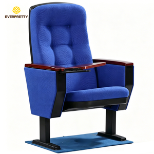 Chaise d'auditorium ergonomique pliable et rembourrée à dossier haut avec tablette d'écriture pour étudiant, idéale pour <span class=keywords><strong>les</strong></span> cinémas et théâtres scolaires modernes - Product Image 1