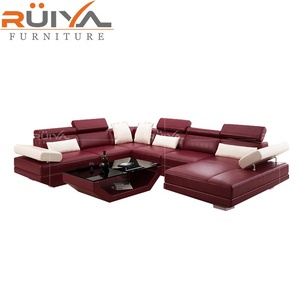 <span class=keywords><strong>Nero</strong></span> doppio chaise salotto sezionale divano in pelle salotto moderno - Product Image 5
