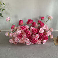 Centres de table à fleurs de mariage modernes de luxe Arrangement de fleurs artificielles Présentoir de gouttes en métal pour toile de fond de mariage