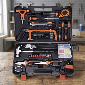 82Pcs Home Maintenance <b>Tool</b> <b>Set</b> Steel Hand <b>Tools</b> Kit with Adjustable Wrench 1/4 Inch Socket Drive and Hard Storage Case - Product Image 3
