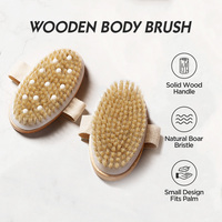 Articles de Bain Brosse Corporelle Sèche en Bois à Poils Naturels pour la Peau En Gros
