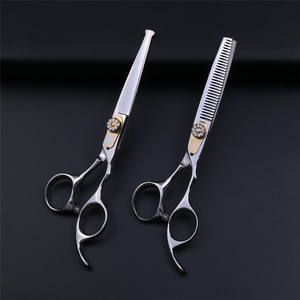 Tijeras de peluquería personalizables de 6 pulgadas, planas y de entresacar, de acero inoxidable, para uso estético, para diestros - Product Image 3