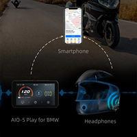 CHIGEE, cámara de estacionamiento de 5 pulgadas, pantalla de navegación, registro de motocicleta, espejo de conducción Carplay, grabadora de conducción