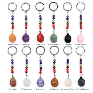 จี้คริสตัลควอตซ์ธรรมชาติรูปเม่น ลดราคาพิเศษ สำหรับบำบัด 7 จักระ พร้อมสายคล้องแบบพวงกุญแจ ดีไซน์งานฝีมือ ของตกแต่งงานปาร์ตี้ ของขวัญ - Product Image 6