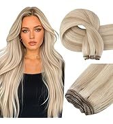 Extensions de cheveux Lestty Hair Stock 18 - 24 pouces, double trame, trame machine, 100% cheveux humains véritables, <span class=keywords><strong>blond</strong></span> cendré, trame volumineuse - Product Image 2
