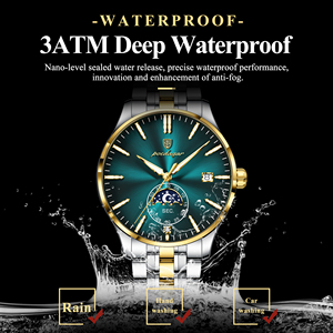 Reloj de Cuarzo de Lujo para Hombre 854, Caja de Aleación, Correa de Acero Inoxidable de 20 mm, Fase Lunar, Calendario, Resistente al Agua, Reloj de Negocios - Product Image 2