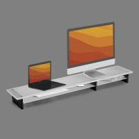 Bureau debout réglable en hauteur SAMDI au design minimaliste moderne, avec fixations installables, en acrylique sablé, réglable de 720 à 1170 mm