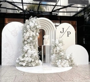 Op maat gemaakte PVC 3D bloemenboog Chiara achtergrondframe nieuw binnenkomende wanddecoratie met lichteffecten voor bruiloften en feesten - Product Image 4