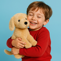 Peluche de chiot Golden Retriever, peluche de chien assis douce pour enfants, peluche d'animal à oreilles tombantes, fabricant de peluches personnalisées OEM