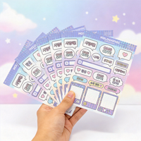 Feuille d'autocollants holographiques personnalisés en film à points, autocollants scintillants holographiques, autocollants personnalisés pour photocartes Kpop, impression Polco Deco Kiss Cut